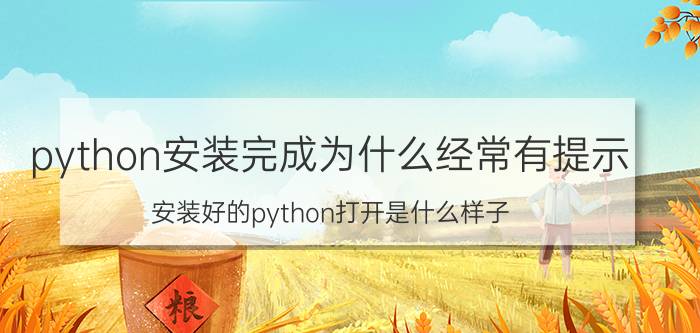 python安装完成为什么经常有提示 安装好的python打开是什么样子？